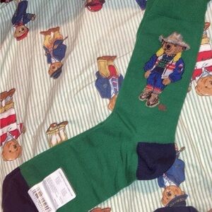 One Pair Polo Bear Cowboy Men’s Socks by Polo Ralph Lauren (Rare Collectable)